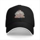 Black Baseball Cap With Whimsical Crescent Moon Animal Group Art