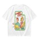Olive graphic tee with Laser Cats retro comic print of kids holding laser cats