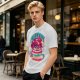Olive T-shirt with Cherry Surf Cupcake Beach Graphic Print
