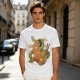 Olive T-Shirt With Japanese Ramen Dragon Artwork