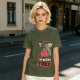 Olive T-Shirt with 'Not Today I'm Berry Tired' Strawberry Print