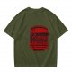 Olive green t-shirt with Benny's Burgers Hawkins Indiana graphic