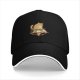 Black Baseball Cap With Cute Cat On Pizza Slice Graphic