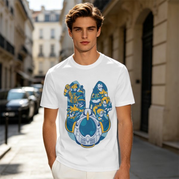 Chrono Trigger Characters and Pod Graphic Olive T-Shirt