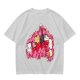 Olive green t-shirt with cute cats and love hearts graphic