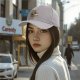 Black baseball cap with cute cats in a box graphic