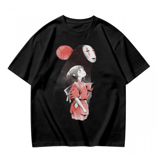 Spirited Away Chihiro and No Face Anime Graphic T-Shirt