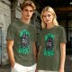 Oversized Olive T-Shirt With 'On My Way To Overreact' Cat Graphic
