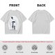Olive T-Shirt With Moon Silhouette Of Two Children And Umbrella