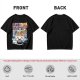 Olive green t-shirt with ramen monster anime graphic print