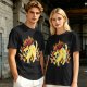 Olive T-Shirt With Super Saiyan Style Electric Cat Graphic
