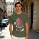 Olive T-Shirt With Funny Hamlet Ham And Skull Graphic Print