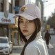 Black baseball cap with Halloween skull moon graphic design