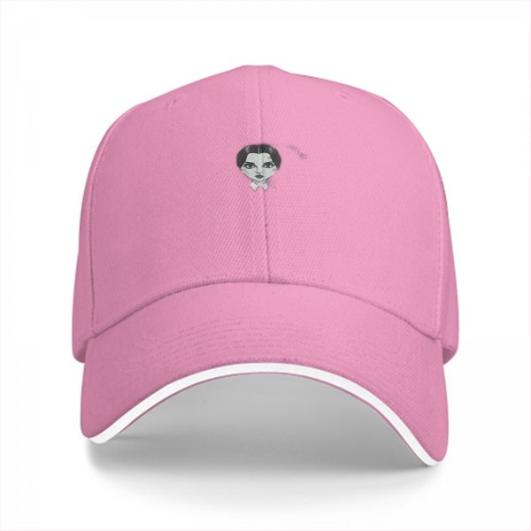 Black Baseball Cap With Wednesday Addams Small Portrait Print