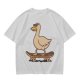 Olive T-Shirt Featuring a Cool Duck Wearing Sunglasses Riding a Skateboard