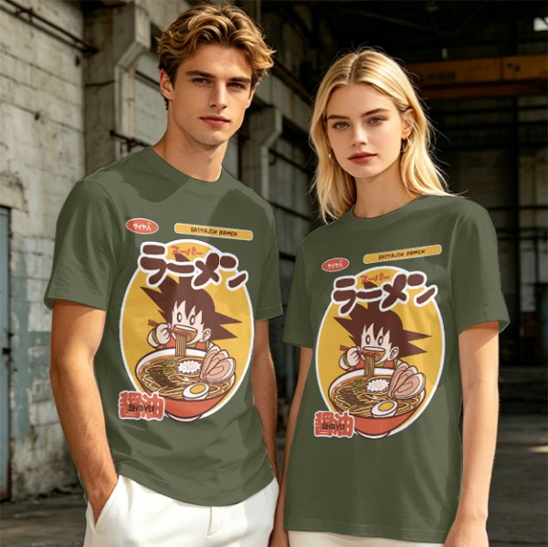 Olive Anime Ramen Graphic T-Shirt