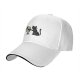 Black Baseball Cap With Cat Reaching For Globe Print