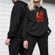 Black Hoodie With Dimitrescu Themed Graphic Print