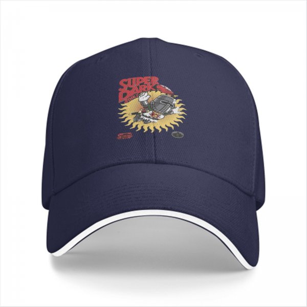 Black baseball cap with Super Dark knight graphic print