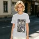 Olive Anime Graphic T-Shirt With Fist And Lightning Artwork