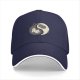 Black baseball cap with yin yang cat graphic design