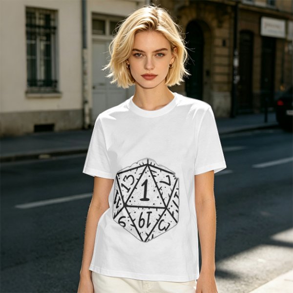 Olive T-Shirt With D20 Nat 1 Critical Fail Print