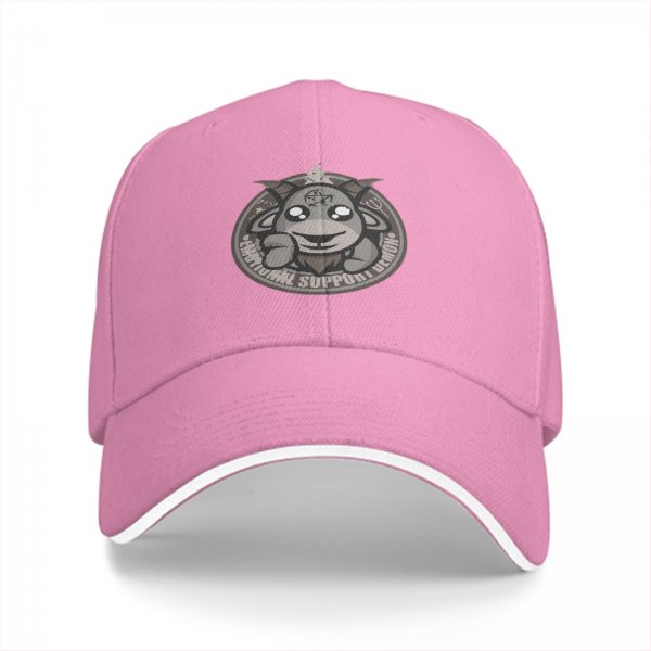 Black baseball cap with emotional support demon graphic