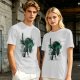 Olive Green T-Shirt With Legendary Hero Ink Splatter Art