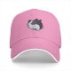 Black Baseball Cap With Sleeping Cat Graphic Print