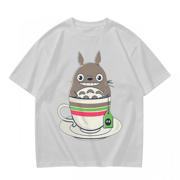 Totoro in Teacup Graphic Olive T-Shirt