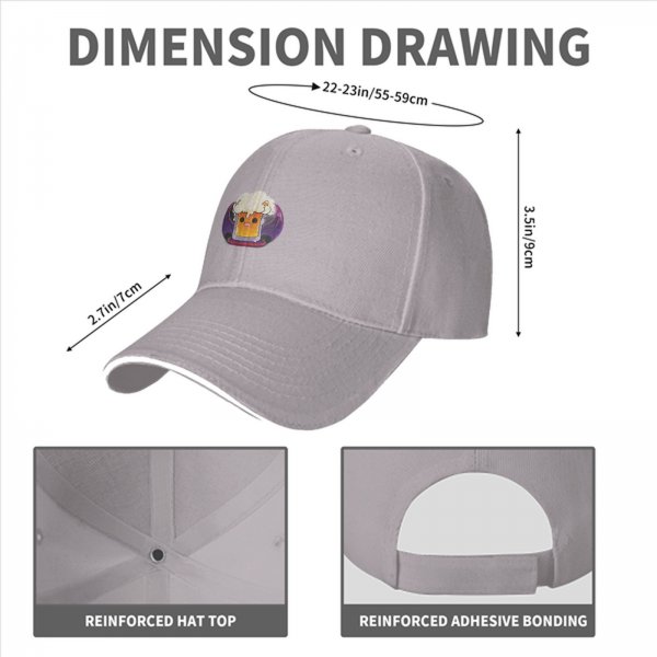 Black Baseball Cap With Cute Vampire Beer Mug Graphic