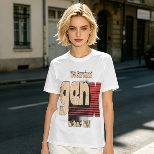 Gen X We Survived Without Wifi Graphic T-Shirt
