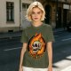 Olive T-Shirt With Roast In Peace Flaming Skull Graphic
