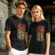 Olive T-shirt with Dark Fantasy Tentacle Monster Graphic Print