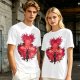Olive Anime Graphic T-Shirt With Spiky Red Haired Character Art