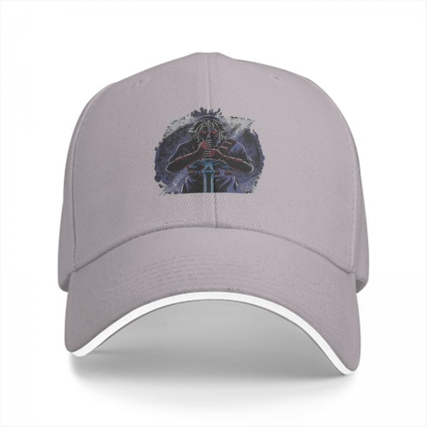 Black Baseball Cap With Dark Fantasy Warrior Sword Print