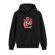 Black hoodie with Local Monsters Pets Playing cartoon graphic