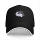 Black Baseball Cap With Sleeping Cat Graphic Print