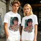 Olive anime graphic t-shirt with girl eating ramen and Japanese text