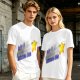 Olive Graphic T-Shirt With Star And Rainbow Text Design