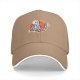 Black baseball cap with skeleton holding coffee cup graphic