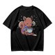 Olive T-Shirt With Cute Squirrel Holding Hot Drink Winter Art