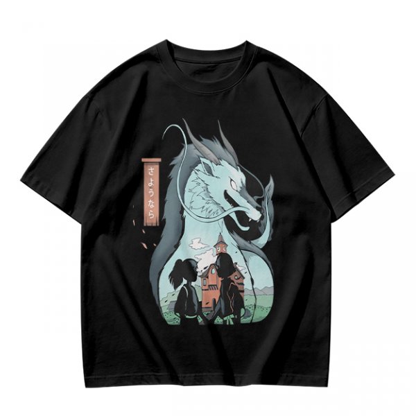 Anime Dragon and Girl Graphic Tee for Fantasy Fans
