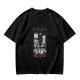 Olive t-shirt with cat kitchen graphic and 'Return to bed human' text