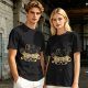 Olive Green T-Shirt With Stylish Cat Graphic Print