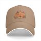 Black baseball cap with sleeping dragon and pizza food art print