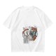 Olive T-Shirt with Retro Cartoon Coffee Cup Characters Graphic