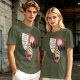 Olive T-Shirt With Hand Holding Bill Of Monthly Expenses Art