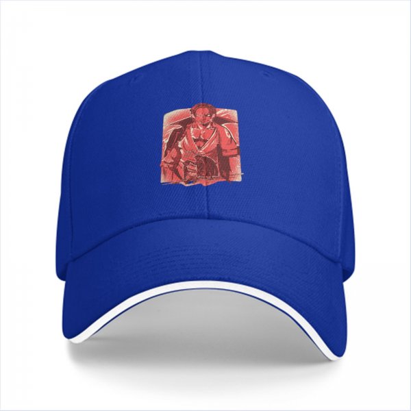 Black Baseball Cap With Red Vintage Warrior Graphic Print
