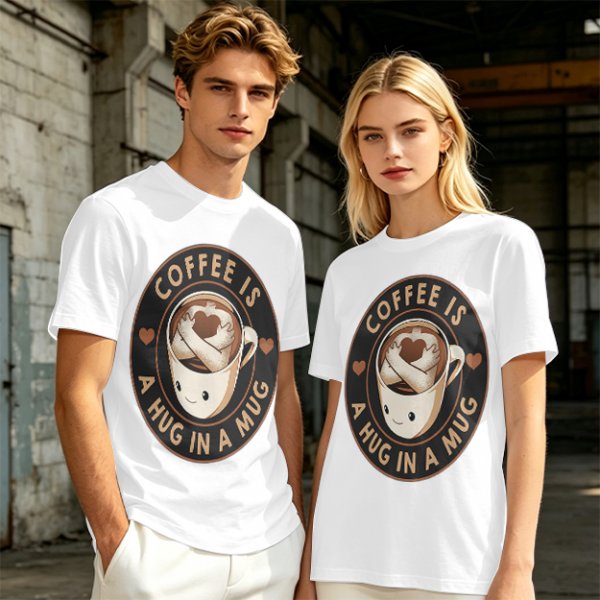 Coffee Is A Hug In A Mug Cute Graphic T-Shirt